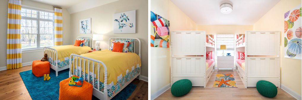Two adorable kids rooms and bunk room for visiting grandkids.