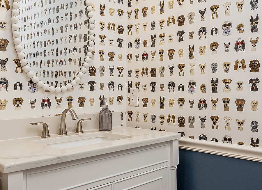 Wallpaper is still a popular alternative to paint, especially in bathrooms.
